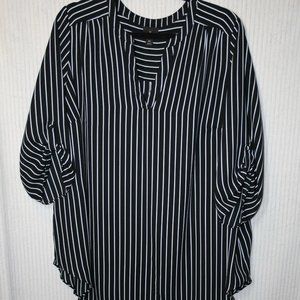 EUC black and white striped top